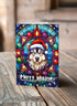 Alaskan Malamute in a Santa Hat Christmas Card